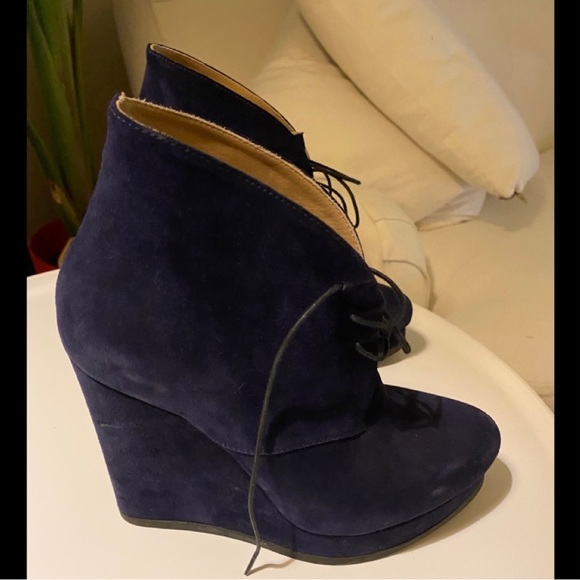 Jil Sander navy suede booties!!! - Picture 1 of 4